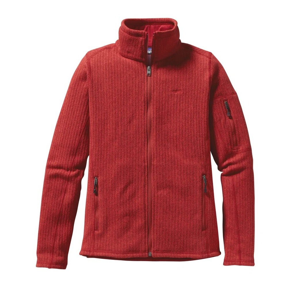 Patagonia Women's Ribbed‎ Knit Cables Full Zip Jacket in Cochineal Red Medium
